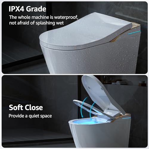 Elongated Smart Bidet with Auto Open/Close, LED Display