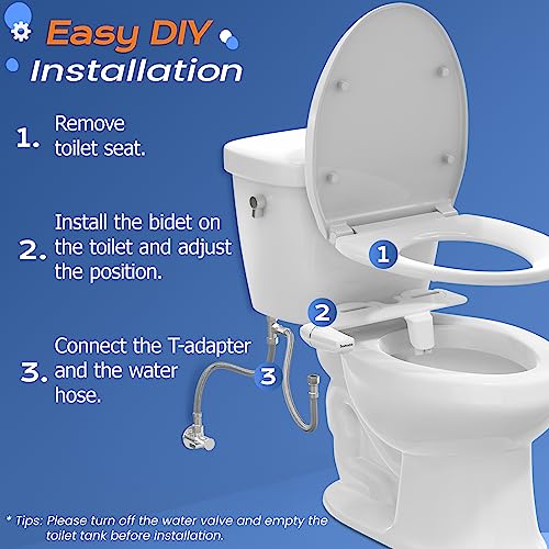 SAMODRA Ultra-Slim Dual Nozzle Bidet Attachment for Toilets