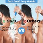 Long-handled Bath Scrubber with Sponge for Elderly Aid