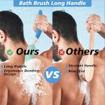 Long-handled Bath Scrubber with Sponge for Elderly Aid