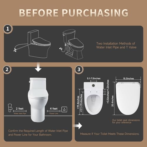 Aquatiz Auto Bidet Toilet Seat: Warm Water & Air
