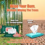 Extra-Large Bamboo Flushable Adult Wipes, Unscented - 192 Count