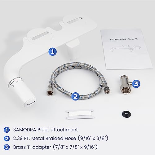 SAMODRA Ultra-Slim Dual Nozzle Bidet Attachment for Toilets