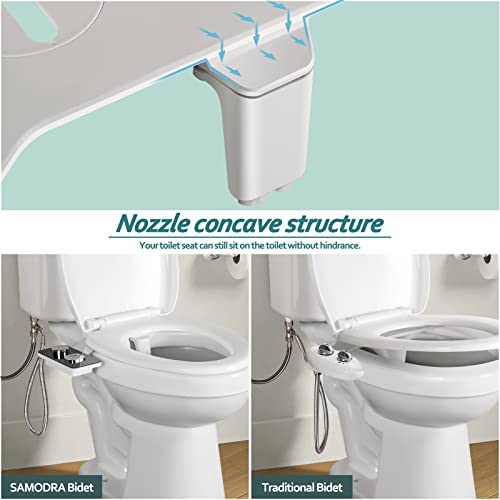SAMODRA Bidet Attachment: Non-Electric Cold Water Toilet Seat