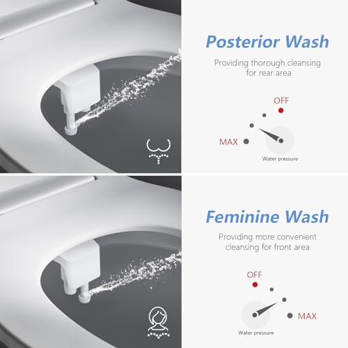 Veken Ultra-Slim Bidet: Dual Nozzle Fresh Water Sprayer