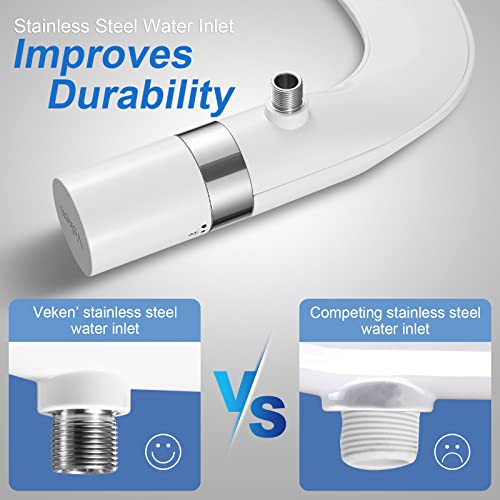 Veken Ultra-Slim Bidet: Dual Nozzle Fresh Water Sprayer
