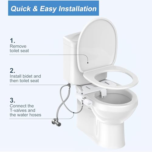 Veken Ultra-Slim Bidet: Dual Nozzle Fresh Water Sprayer