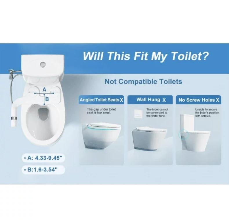 Veken Ultra-Slim Bidet: Dual Nozzle Fresh Water Sprayer