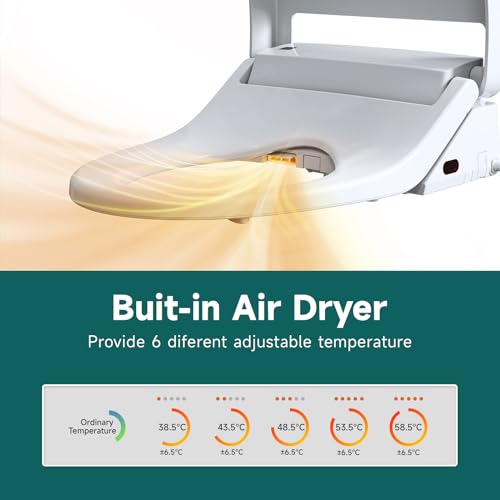AQUATIZ Smart Bidet Toilet Seat with Warm Water & Dryer