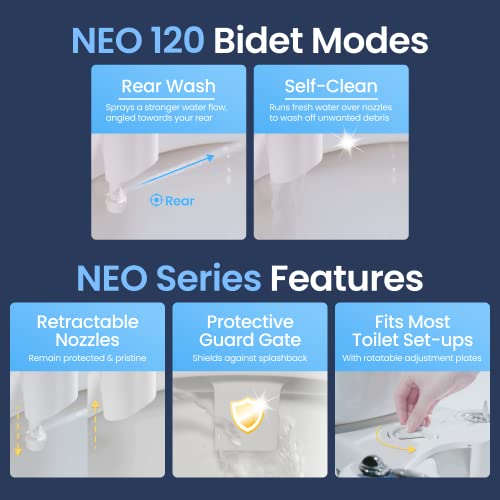 LUXE Bidet NEO 120 - Self-Cleaning Nozzle, Fresh Water