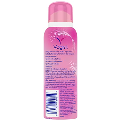 Vagisil Dry Wash Spray for Odor-Free Intimate Hygiene