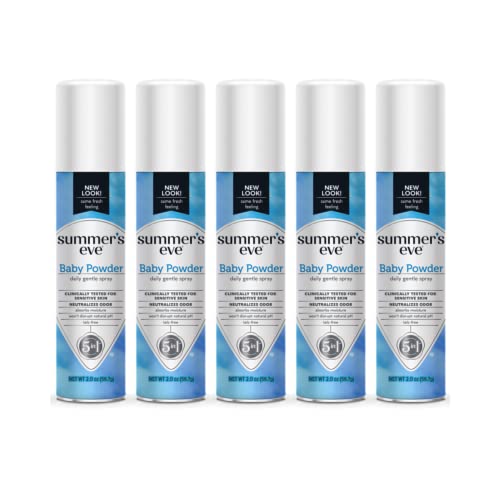 5-Pack Baby Powder Feminine Deodorant Spray, 2 oz