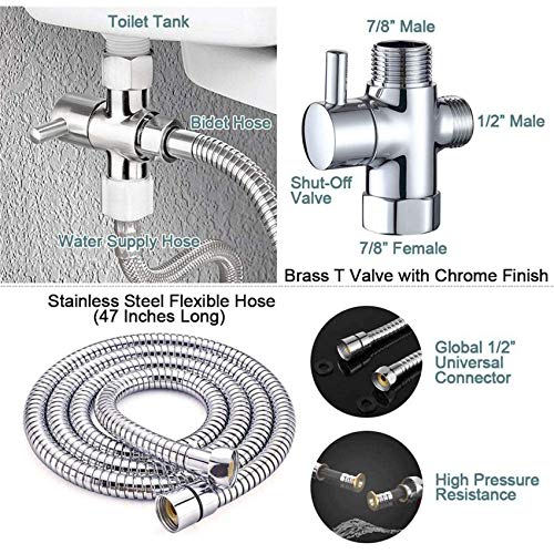 Stainless Steel Bidet Sprayer Kit for Toilet & Pets