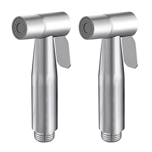 2 PCS Stainless Steel Handheld Bidet Toilet Sprayer