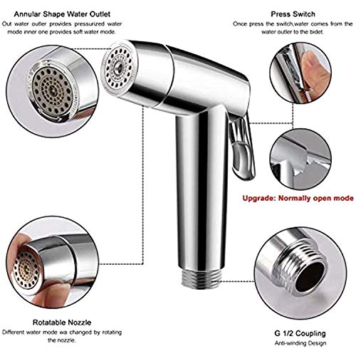 Handheld Bidet Sprayer Set for Bathroom Hygiene, 3-Piece