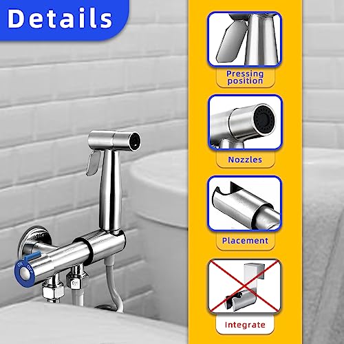Handheld Bidet Sprayer Set, Stainless Steel, Easy Install