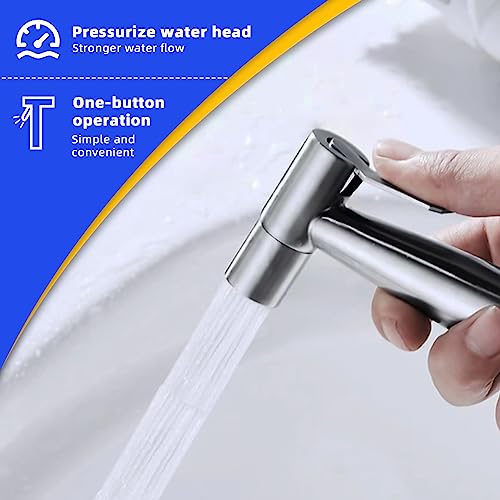 Handheld Bidet Sprayer Set, Stainless Steel, Easy Install