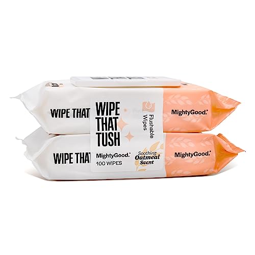 Oatmeal Scent Hypoallergenic Flushable Butt Wipes 100 Count