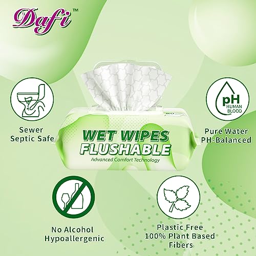 Unscented Flushable Adult Wet Wipes, 720ct, Plant-Based Fibers
