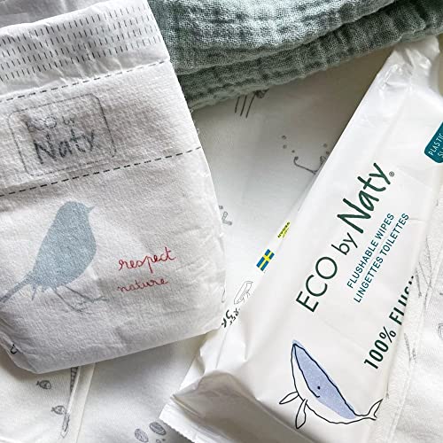 Eco by Naty Flushable Baby Wipes - Chemical-Free & Hypoallergenic