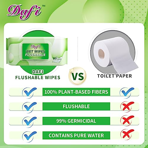 Unscented Flushable Adult Wet Wipes, 720ct, Plant-Based Fibers