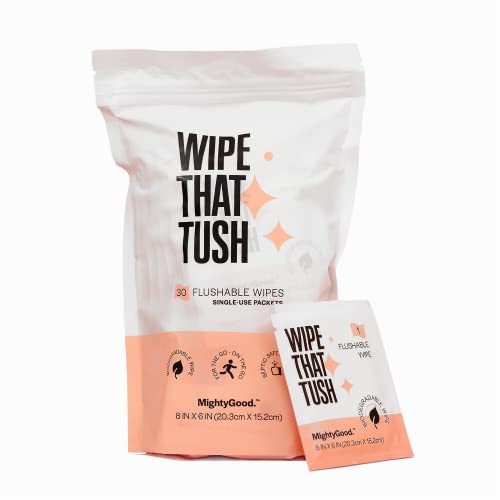 MightyGood Flushable Wet Wipes - Aloe, Hypoallergenic, Unscented