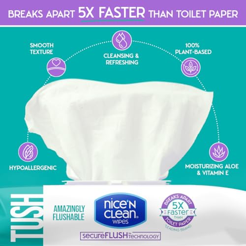 SecureFLUSH Aloe & Vitamin E Flushable Wet Wipes (42ct)