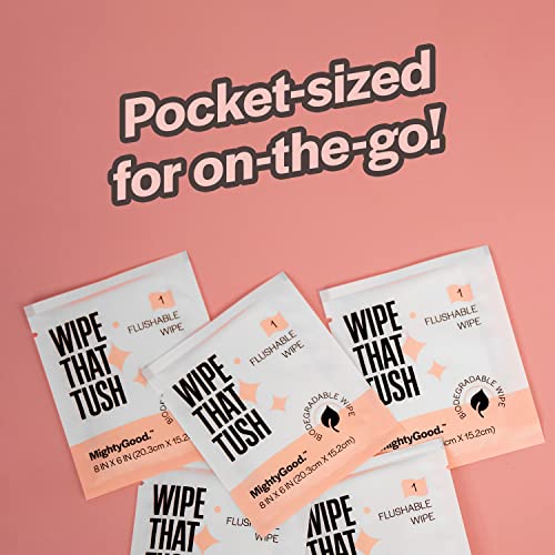MightyGood Flushable Wet Wipes - Aloe, Hypoallergenic, Unscented