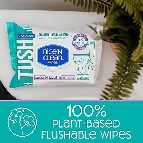 SecureFLUSH Aloe & Vitamin E Flushable Wet Wipes (42ct)