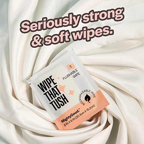 MightyGood Flushable Wet Wipes - Aloe, Hypoallergenic, Unscented