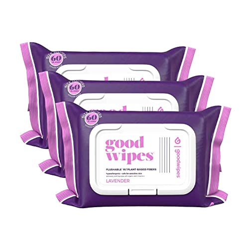 Lavender scented flushable butt wipes with aloe (540 wipes)