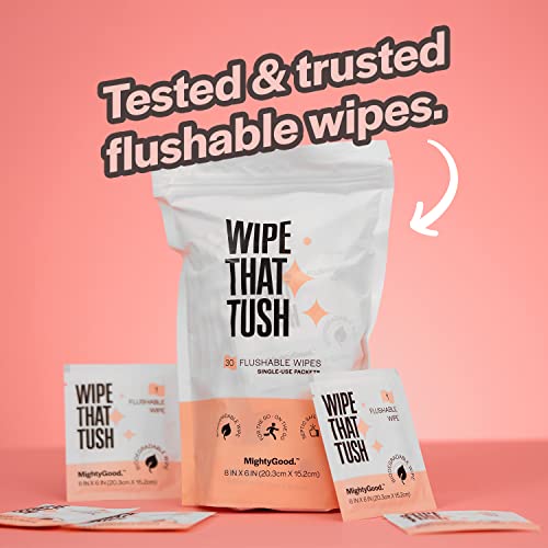 MightyGood Flushable Wet Wipes - Aloe, Hypoallergenic, Unscented