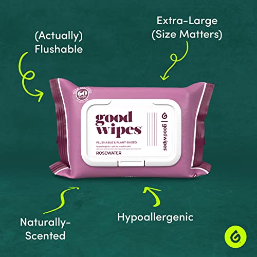 360 Count Flushable Butt Wipes with Aloe & Rosewater