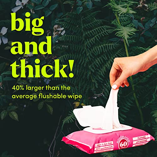 360 Count Flushable Butt Wipes with Aloe & Rosewater