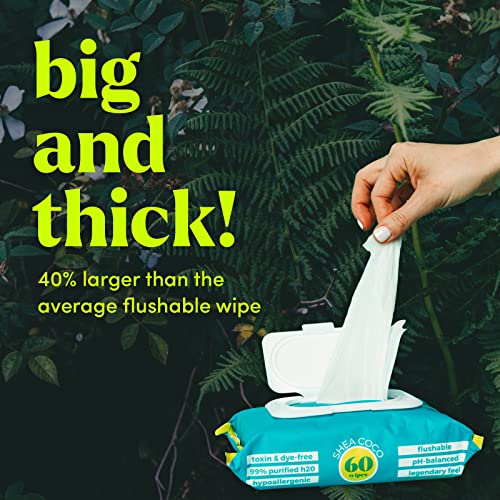 Flushable Shea-Coco Wipes for At-Home Butt Cleaning | 360 Count
