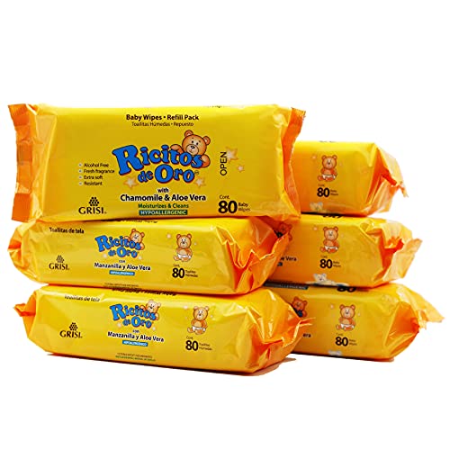 Chamomile and Aloe Vera Baby Wipes, 6-Pack