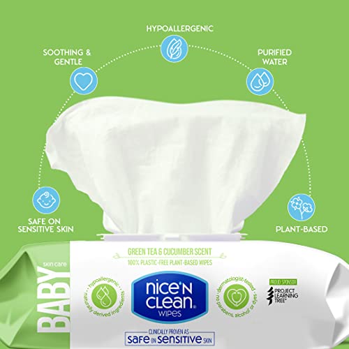 Green Tea & Cucumber Scent Butt Wipes 100ct (2-Pack)