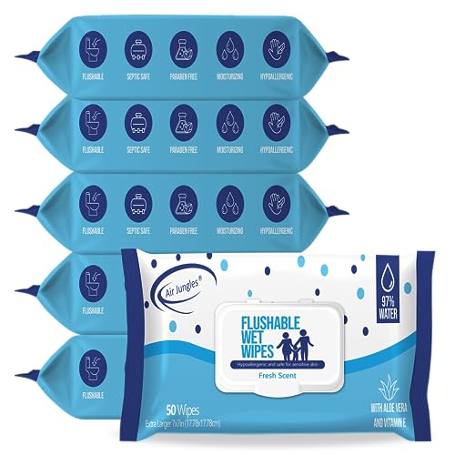 Flushable Butt Wet Wipes: 6 Packs, 300 Wipes