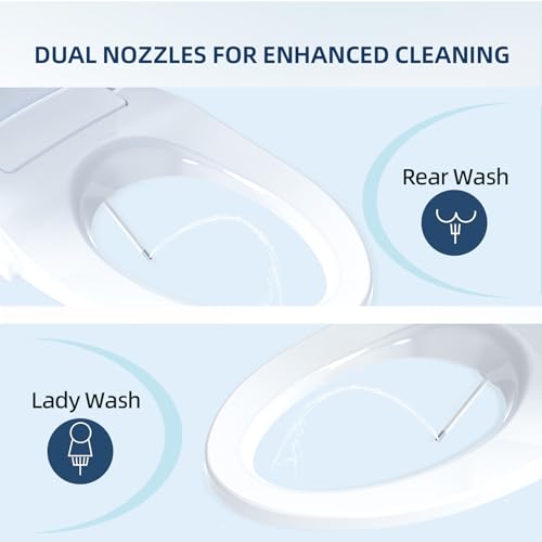 SmartWhale Bidet Toilet Seat, Dual-Nozzle, Rear/Feminine Wash