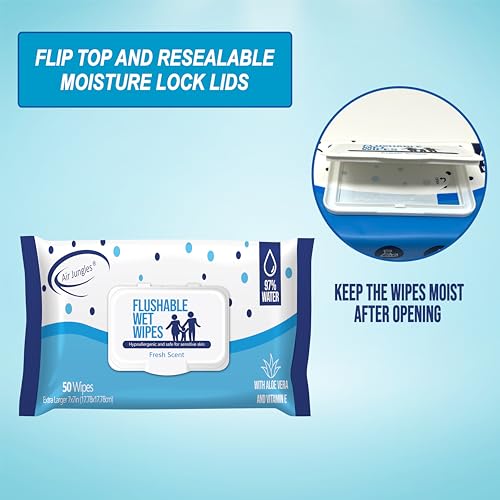 Flushable Butt Wet Wipes: 6 Packs, 300 Wipes