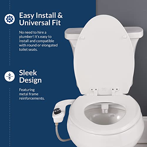 Bio Bidet SlimEdge Non-Electric Attachment: Self-Cleaning Dual Nozzles
