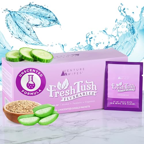 Venture Flushable Butt Wipes - Unscented - Sensitive Skin