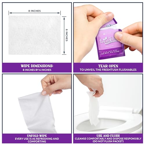 Venture Flushable Butt Wipes - Unscented - Sensitive Skin