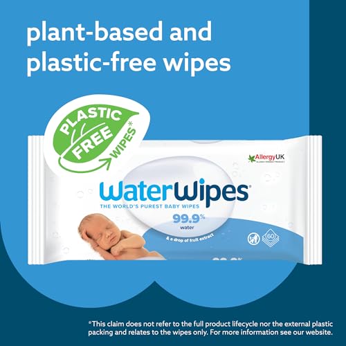 WaterWipes Biodegradable Baby Wipes for Sensitive Skin, 540 Count