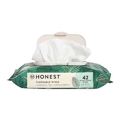 Plant-Based Flushable Wipes | 99% Water | 42 Count