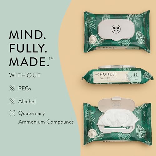 Plant-Based Flushable Wipes | 99% Water | 42 Count