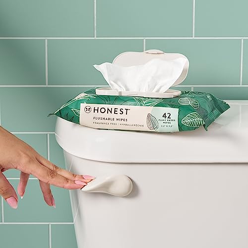 Plant-Based Flushable Wipes | 99% Water | 42 Count