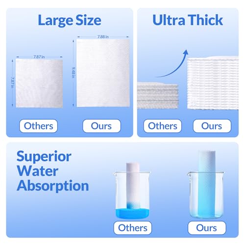 Biodegradable Facial Towel Wipes for Sensitive Skin, 80 Count