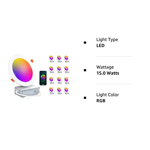 12-Pack Smart WiFi LED Recessed Lights by Cloudy Bay