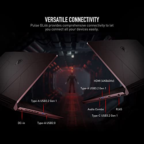 MSI Pulse GL66 Gaming Laptop, 15.6 inch FHD 144Hz Display, 14 Core Intel Core i7-12700H, GeForce RTX 3070 Graphics, 64GB RAM, 1TB NVMe SSD, RGB Gaming Keyboard, Window11 Home, Bundle with JAWFOAL